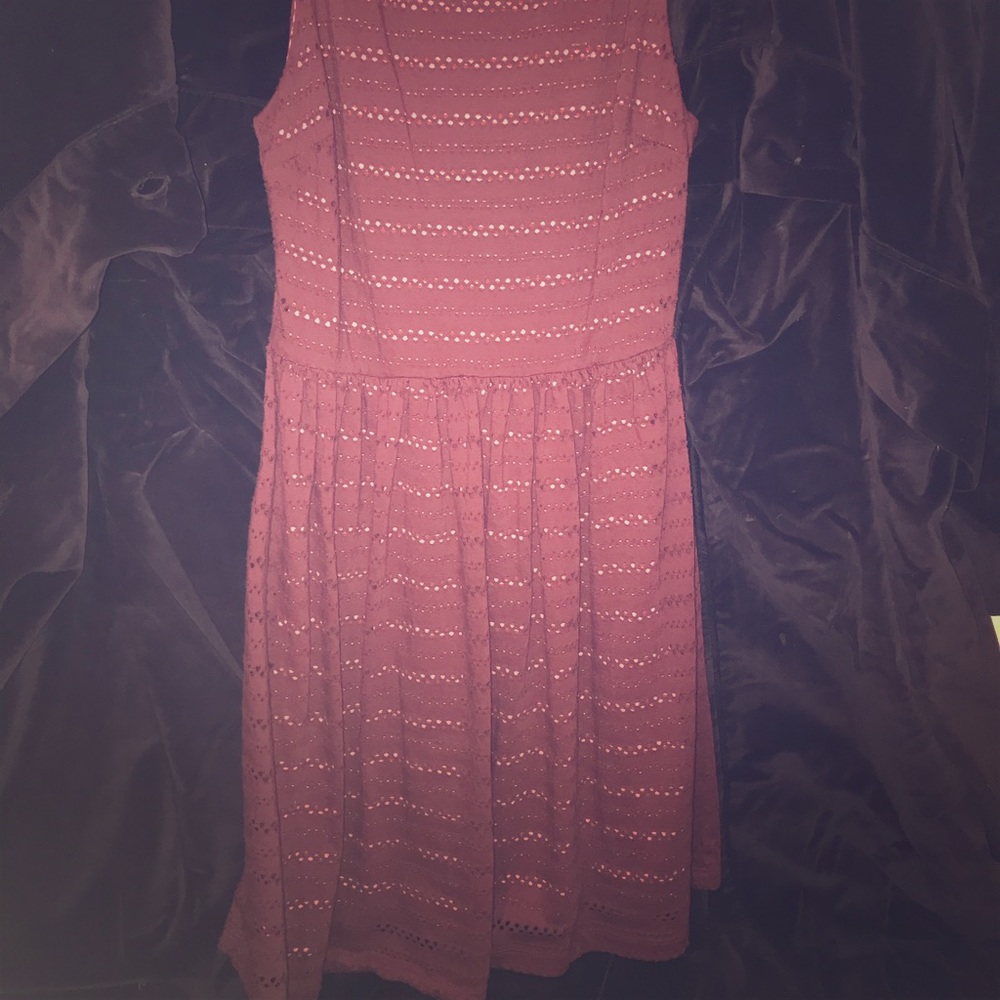 Burgundy lace sun dress